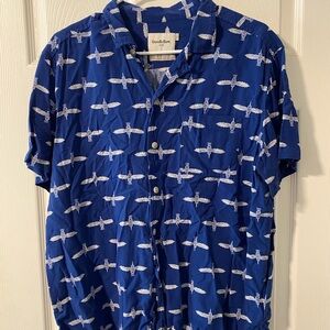 Goodfellow & Co Men's Navy Blue Patterned Shirt